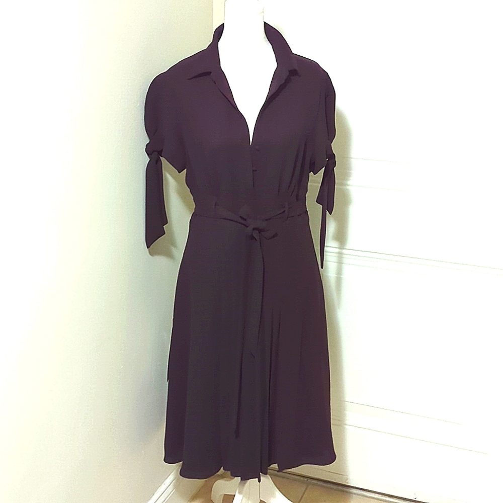 ABS burgundy/purple short sleeve dress